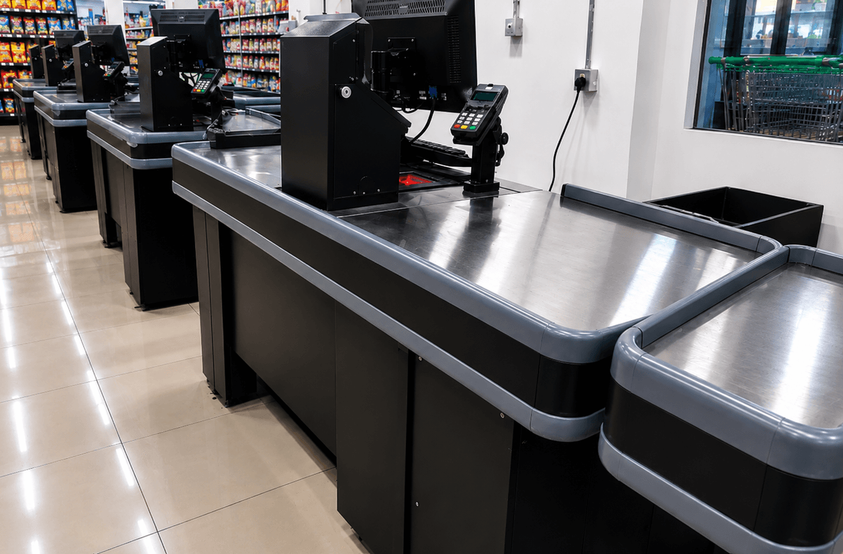 Montagem de Checkouts para Supermercado